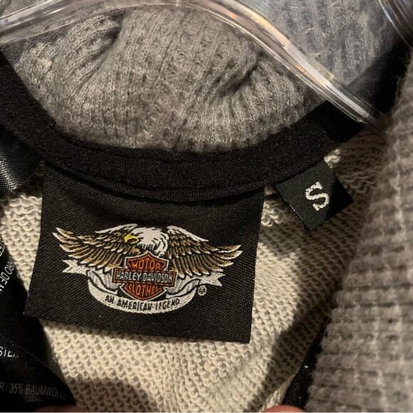 Harley-Davidson 3in1 Hoodie Lined Moto Jacket With Rivet Logo Detail Black Sz S - Picture 9 of 16